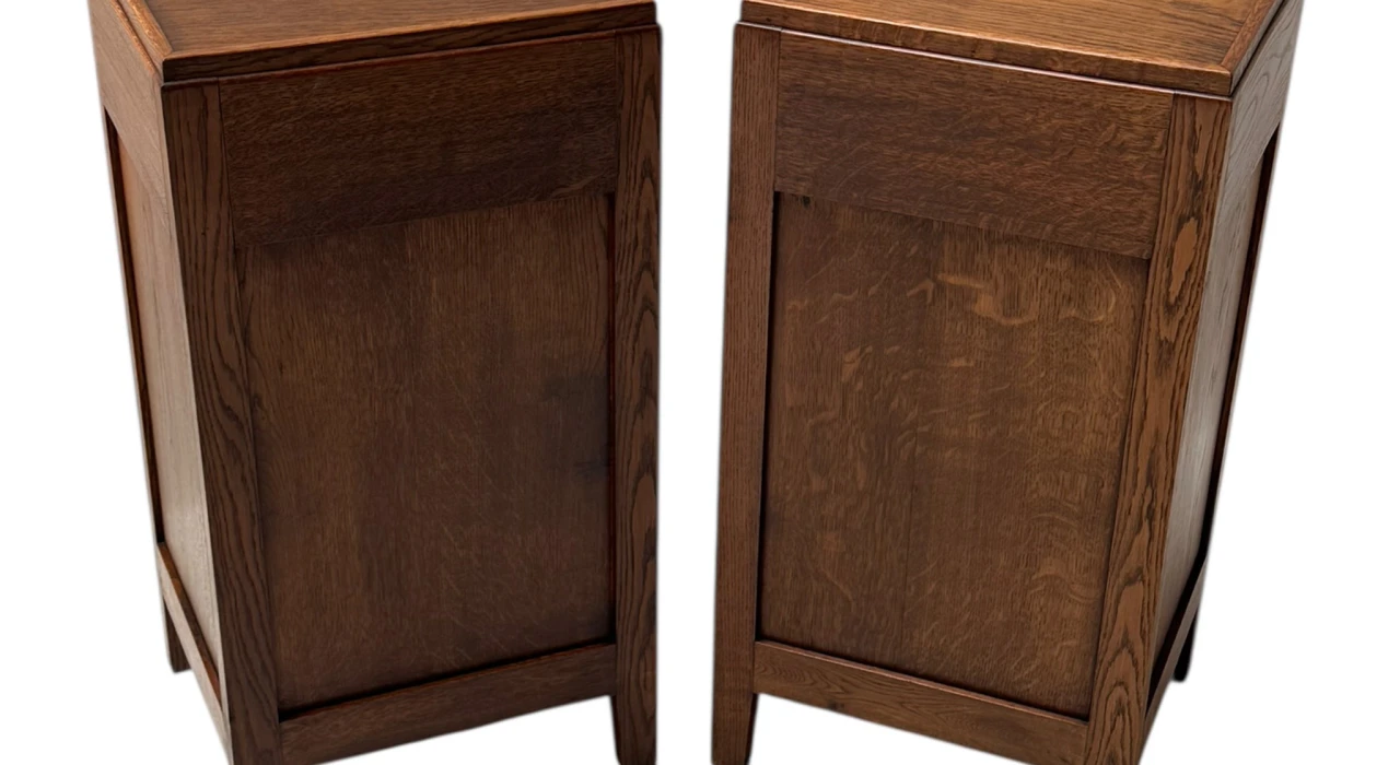 Two Art Deco Amsterdamse School Nightstands or Bedside Tables, 1920s